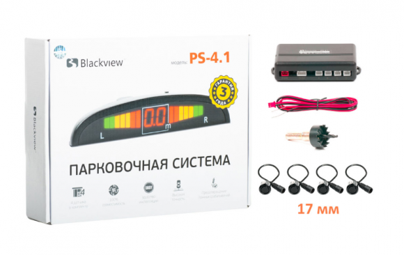 Парковочный радар Blackview PS-4.1-18 (черный, 4 датчика, 18мм)