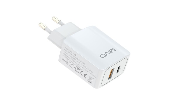 Сетевое зарядное устройство MIVO MP-322Q (QC3.0 + PD 20W) Сетевое зарядное устройство MIVO MP-322Q (QC3.0 + PD 20W)