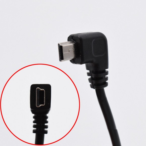 Автомобильное зарядное устройство (прикуриватель - miniUSB-AM5P, 3.5м, 1.5А, угловой разъем левый) BlackView