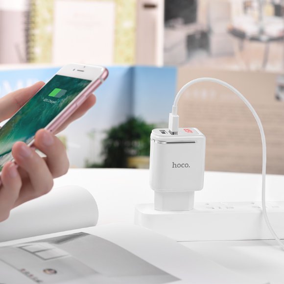 Сетевое зарядное устройство (2*USB, 2.4A), HOCO C39A