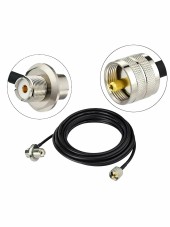 Основание SO-239 для антенн с основанием PL-259, врезное, угловое 90°, кабель 4м, разъем PL-259