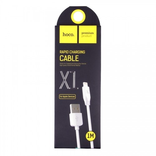 Кабель USB 2.0 AM/Lightning 1м белый (HOCO X1)