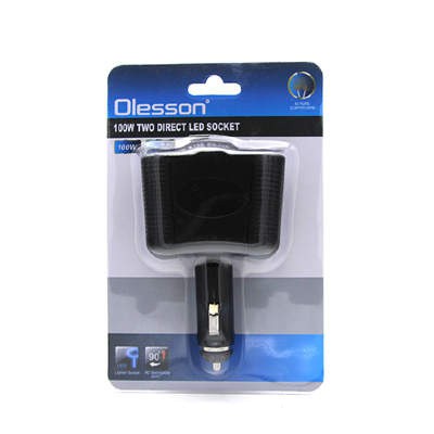 Разветвитель прикуривателя 1->2 (с проводом)  Olesson 1642