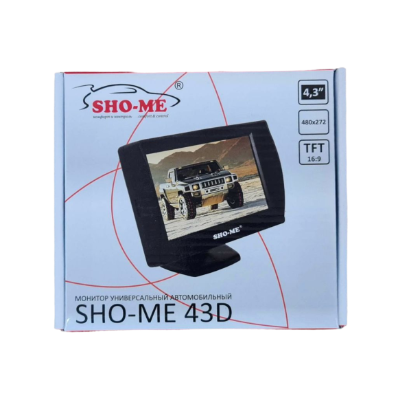 Монитор 4,3" с козырьком Sho-me Monitor-43D (2 входа, 12В) Монитор 4,3" с козырьком Sho-me Monitor-43D (2 входа, 12В)