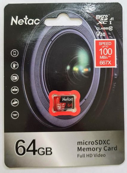 Карта памяти micro-SDXC 64 Гб, Netac P500 Extreme Pro