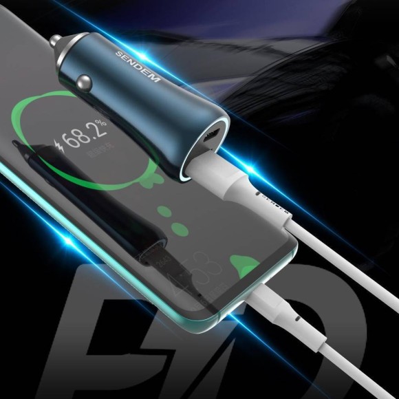 Автомобильное зарядное устройство SENDEM D10 (PD + 120W)