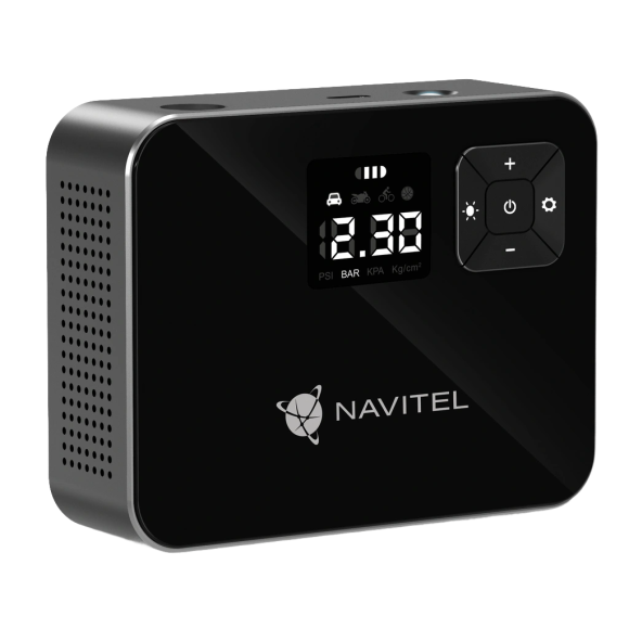 Беспроводной компрессор с набором переходников и фонарём NAVITEL AIR 15 AL Беспроводной компрессор с набором переходников и фонарём NAVITEL AIR 15 AL