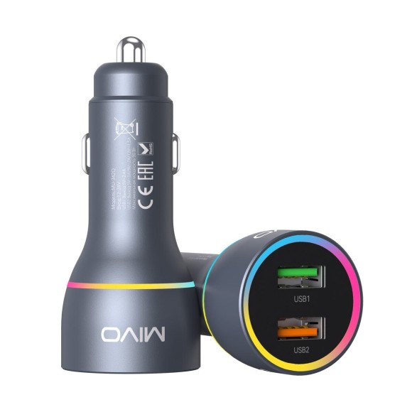 Автомобильное зарядное устройство (2*USB, 30W), MIVO MU-342Q