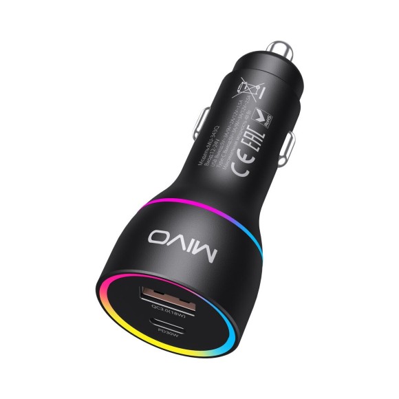 Автомобильное зарядное устройство (PD 30W + QC3.0 18W), MIVO MU-343Q