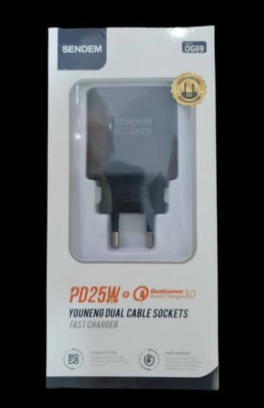 Сетевое зарядное устройство SENDEM OG89 (Type-C PD 25W + QC3.0)
