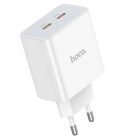 Сетевое зарядное устройство Hoco C108, 2 разъема Type-C, PD35W (QC3.0/PD/PPS) Fast Charger