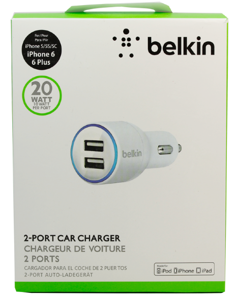 Автомобильное зарядное устройство (2*USB, 4.2А), Belkin