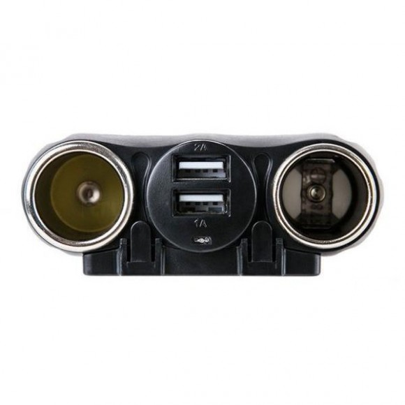 Разветвитель прикуривателя 1->3 + USB (с проводом + выносной, выключатель, 2*USB 3.1a) Olesson 1630