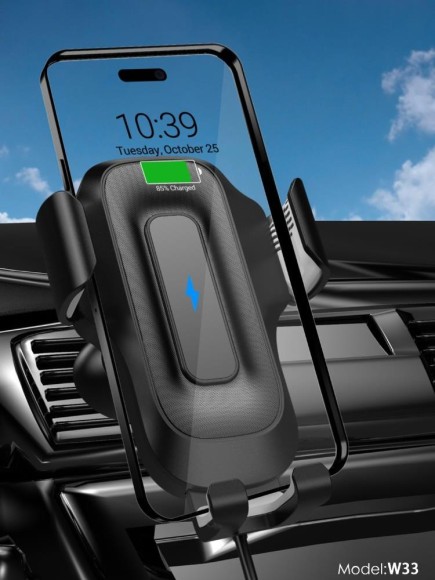 Универсальное крепление SENDEM W33 с беспроводным ЗУ 15W (в дефлектор, автоматическое)