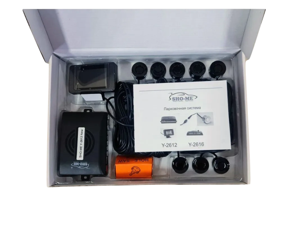 Парковочный радар Sho-Me Y-2612N08 (чёрный, 8 датчиков 22 мм)