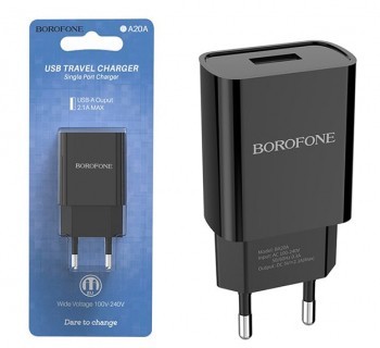Сетевое зарядное устройство (1*USB, 2.1A), BA20A, Borofone