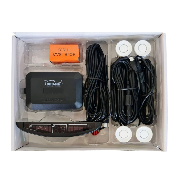 Парковочный радар Sho-Me Y-2616N04 (белый, 4 датчика 22 мм)