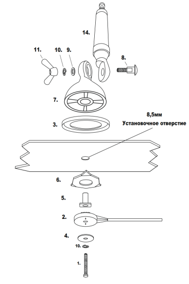 Антенна автомобильная Optim CB-990, врезная Антенна автомобильная Optim CB-990, врезная