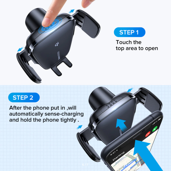 Универсальный держатель с беспроводным ЗУ 15W JOYROOM JR-ZS248 Auto в слот CD