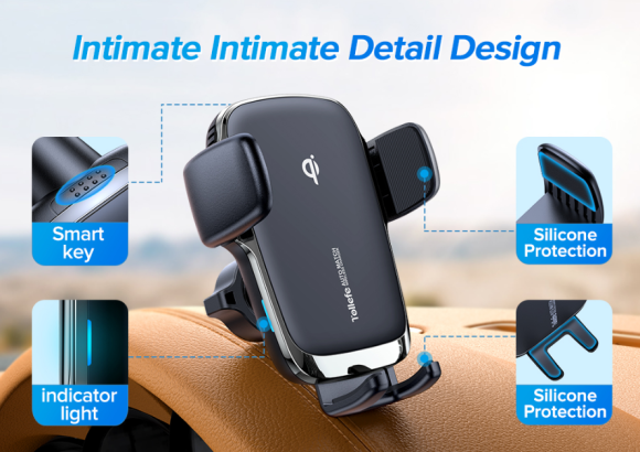 Универсальный держатель с беспроводным ЗУ 15W JOYROOM JR-ZS248 Auto в слот CD